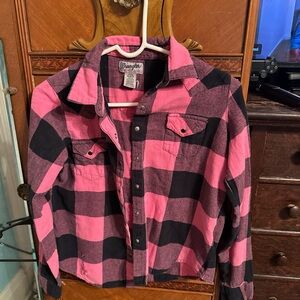 Wrangler Kids Pink and Black Checkered Jacket